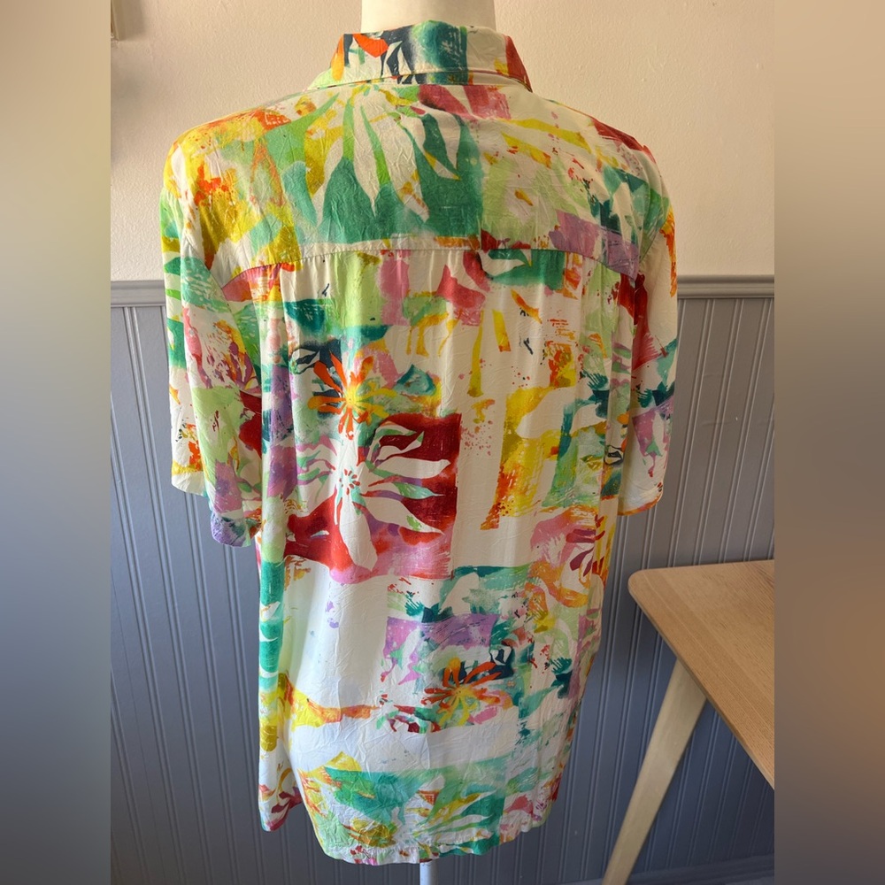 Tropical JAMS WORLD 50 Yrs Piel PinwheelButton Up Shirt / Wearable Art / XL - Picture 5 of 9